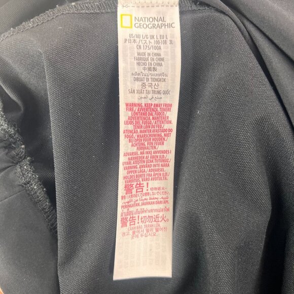 National Geographic Black Windbreaker Cropped Hoodie Size L - Picture 4 of 5